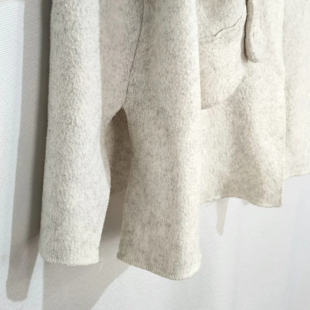 Vintage 90s Victoria's Secret Country Fleece Button Up Shacket‎ Medium Oatmeal